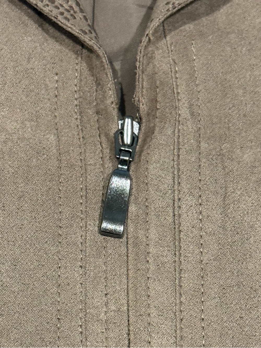 Studio Works Petite Taupe Faux Suede Snake Print Zip Jacket Blazer - Picture 6 of 7